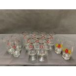 A collection of 14 German beer glasses, 2 x Schoemaker and 12 x Dressler Export