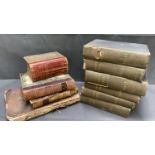 6 volumes of Scotts Bibles along with an antique prayer book, 2 Punch of London books and 1 x Mrs