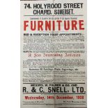 74 Holyrood street furniture sale poster December 1938