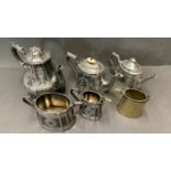 A group of silver plated tea / coffee pots and jugs, 6 in total