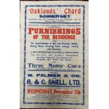 Oaklands Chard Furnishings of Residence sales poster