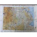 A collection of 3 linen and 1 paper 2nd World War Ordinance Survey Military Maps, Leicester, North