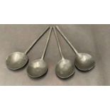 A group of 4 antique dutch pewter spoons