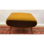A mid century upholstered sewing box stool seat