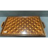 An antique Argentinian marquetry serving tray