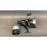 Shimano XT 10,000 RA fixed spool baitrunner with spare spool. Both spools with line, in mint