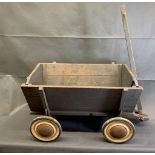 A 1920-30s childs playcart, painted grey with removable ends