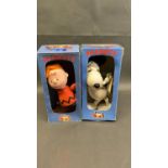 2 x 1970's vintage Pelham Peanuts puppets - Snoopy and Charlie Brown, boxed