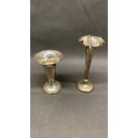 2 silver stem vases with weighted bottoms, 151 grams