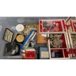 A box of miscellaneous costume jewellery