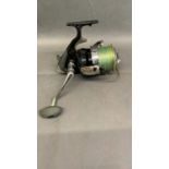 Okuna Axeon AX 585 fixed spool big pit reel, fully loaded with braid line fished condition