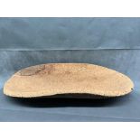 A large handmade cork bowl, 98cm long, 41cm wide