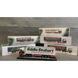 5 Eddie Stobart Curtainside trucks, Mint condition, boxed, 1:76 scale, die cast metal ERF EC14