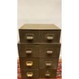 A set of 3 stackable art metal industrial metal drawers and one other