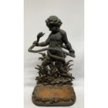An beautiful antique cast iron stick and umbrella stand, in the form of Hercules holding a snake