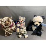 Cotswold Buckingham 77/100 bear, Charlie Bears Panda, an original Anna Louise and a small TY Teddy