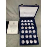 A boxed set of 24 Westminster silver Â£5 coins to to commemorate the battle of Trafalgar.