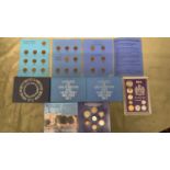 A collection of 6 sets of coins , British farthings 1937-1956,coinage of GB & Northern Ireland