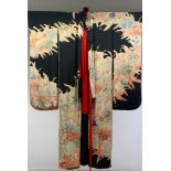 A completely handmade antique Japanese kimono in crepe silk. All seams and linings joined by hand,