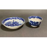 A blue and white slop bowl and sugar bowl possibly from the ''grand tour'' era
