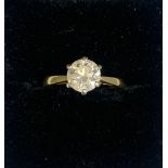 Solitaire Style 18 carat ring with brilliant cut diamond, 3.25 grams