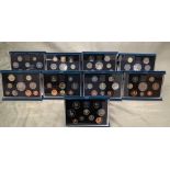 9 proof sets of royal mint coins 1991-1999