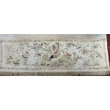 An extraordinary and beautiful hand-made antique oriental silk embroidered wall hanging, depicting