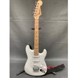 Squire mini Fender 6 string electric in white