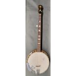 KC Banjo made in Germany, signed by Ronnie Prophet in 1981 - Canadian born country singer (Born 1937