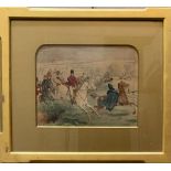 2 x 19th century watercolours of hunting scene by J Leech British 1817-1864 signed lower right,