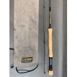 G. Loomis GLX FR107 2 piece carbon fly rod. 9 foot. Line weight 7 in mob, excellent condition
