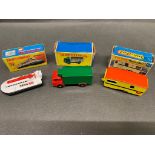 3 x matchbox vehicles, a 57 caravan, 44 refrigerator truck and a 72 hovercraft