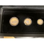 A limited edition set of sovereigns 1 x full, 1 x half and 2 x quarter, released by Hattons of