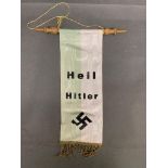 . Third Reich German WW2 Interest “Heil Hitler” Banner Hung on Hitler’s Birthday