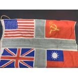 Third Reich German WW2 Interest Very Rare WW2 Pan-allied Allied Powers Flag (UK USA CHINA CCCP)