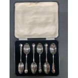 A set of 6 silver spoons total weight 60 grams