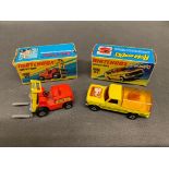 2 x matchbox vehicles, a new 57 wildlife truck and a new 15 fork lift truck