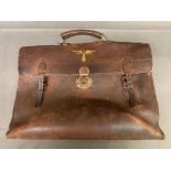 Third Reich German WW2 Interest Nazi party officer's leather briefcase E