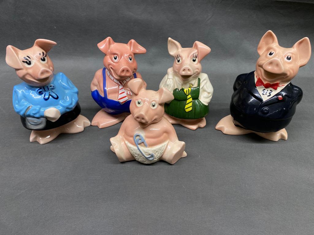A complete set of 1980’s Nat West piggy banks with original stoppers £20-£30