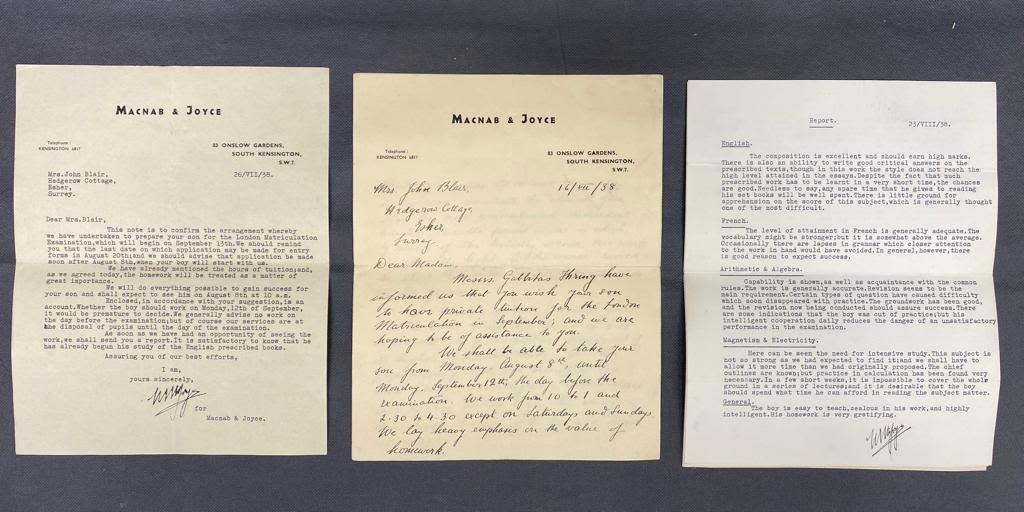 A hand written letter and other correspondence signed by William Joyce ( Lord HawHaw ) this