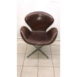 Vintage spitfire chair with leather seat