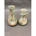 A pair of Scavo artistic glass vases