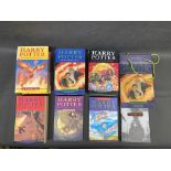 3 x first edition Harry Potter books along with an original paper bag for the Half blood prince