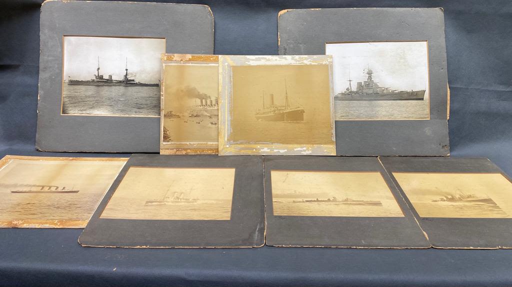 Nauticalia photography A group of original photographs of HMS Hood plus Edwardian era ones of HMS