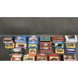 Collection of 21 vintage and commemorative vehicles including Corgi and Matchbox