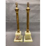 A pair of vintage onyx lamps 63 cm high £30-£40