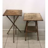 2 bamboo side tables in need of restoration