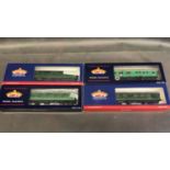 Bachmann 00 Gauge passenger rake carriages (mixed) 4 for southern green livery all boxed and mint