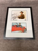 Two signed framed photos of Jethro Tulls' Ian Anderson and Marty Wilde Frame Size 28 x 35 cm