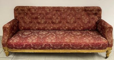 A Georgian upholstered settee, 200 cm long